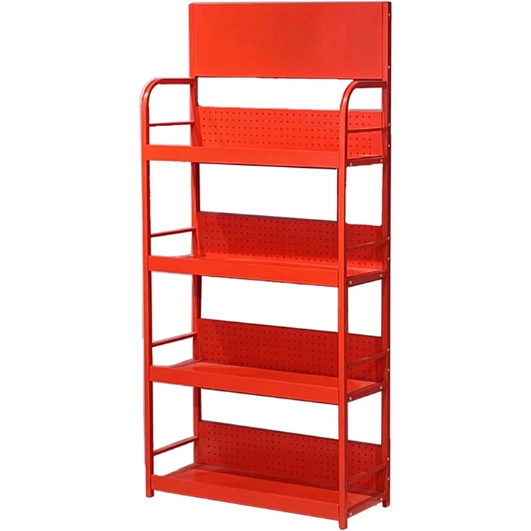 Напольная 4-ярусная металлическая полка для супермаркетов стойка закусок вращающаяся витрина розничной торговли