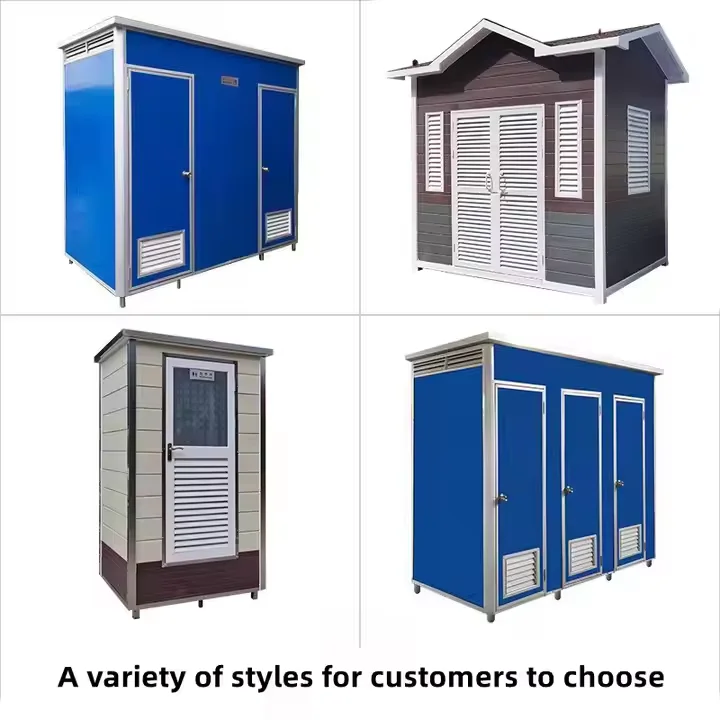 Prefabricated portable chemical outdoor public steel mobile toilet with shower room