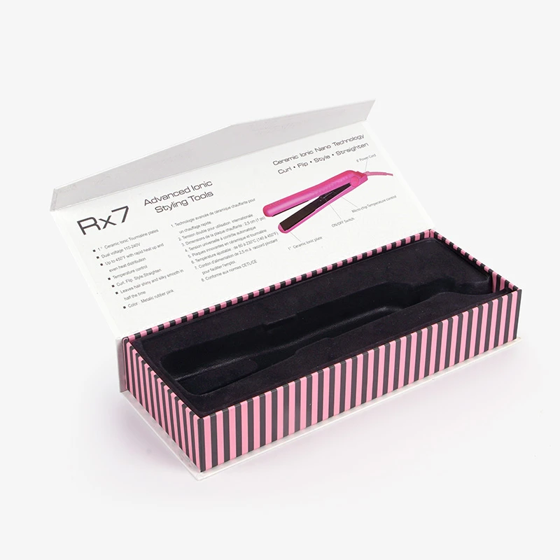 2020 new design and hot sale box for hair extension gift cardboard book shaped box packaging cardboard with satin silk insert