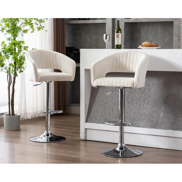 Sell Well New Type Swivel Adjustable Height Velvet Bar Stool Adjustable Metal Bar Stool With Back