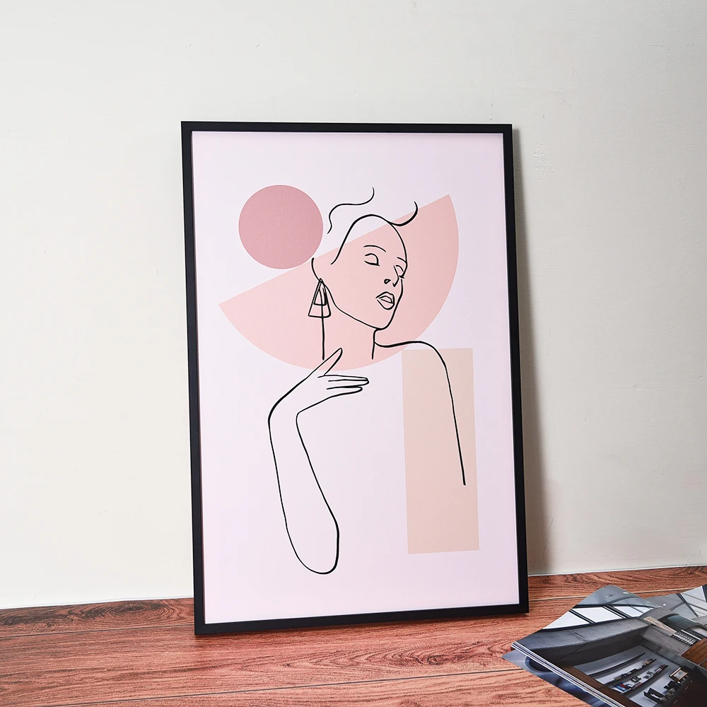 Minimalist Family Portrait Canvas Poster Abstract Wall Art Baby Line Drawing Art Decoration Design Wholesale