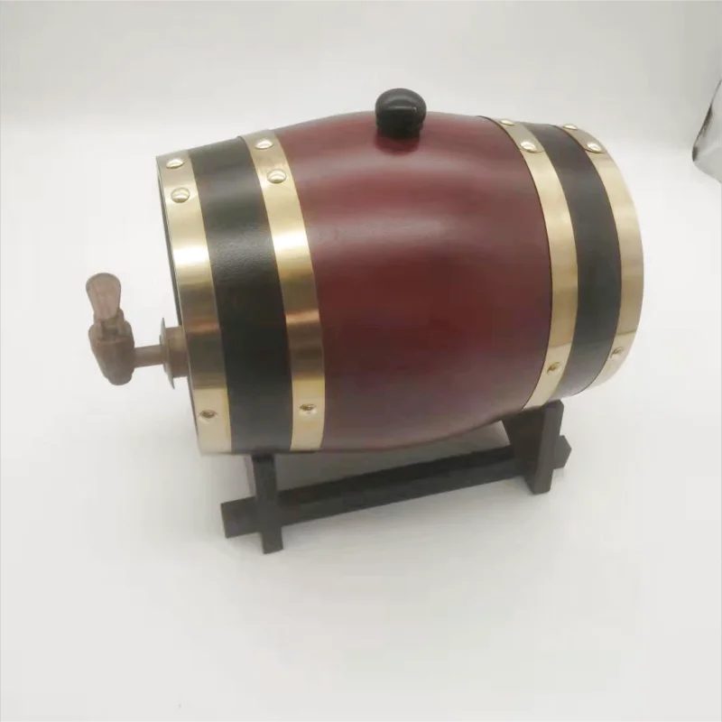3L wine Red Oak cask Wine beer Whiskey storage decorative cask