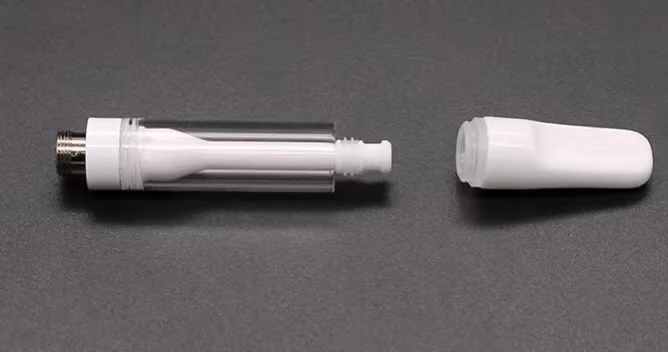 510 Thread Glass Tank No Leakage Cbd Cartridge Vaporizer White 1ml All Ceramic Vape Carts
