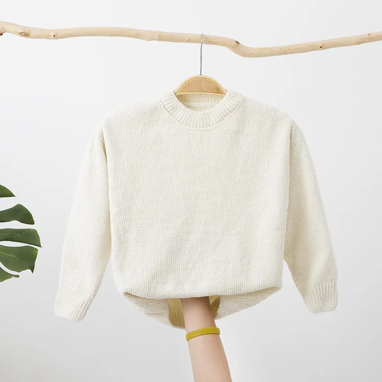 2021 new arrival kids fashion stylish pullover new design knitted kids pullover sweater kids solid sweater