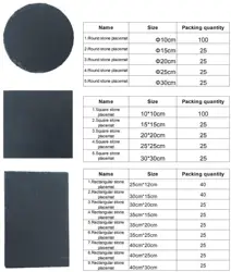 Japanese-style SLATE placemats Black insulated carved coasters Round square heart-shaped SLATE coasters