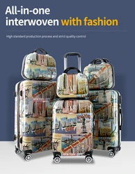 Чемодан на колесиках с индивидуальным принтом, 6 шт., другие сумки для багажа и путешествий, модные наборы чемоданов на колесиках