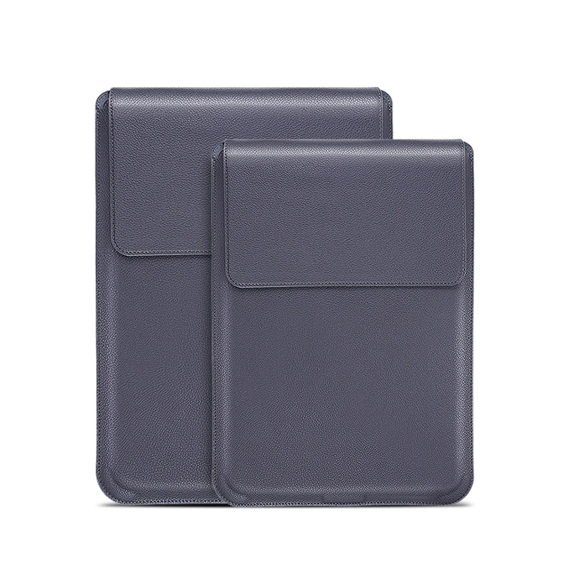 OEM/ODM custom easy carry unisex high end black Smart magnetic business leather laptop bag with stand 13.3 14 15.6 16 inch