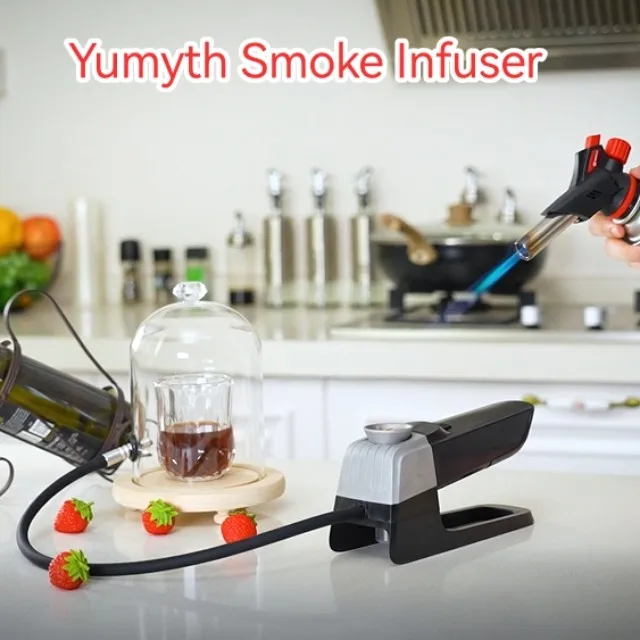 Portable Novel in Design Smoker Flavour Blaster Cocktail Gun for Kitchen and Outdoor Grill Cooking Battery Powered