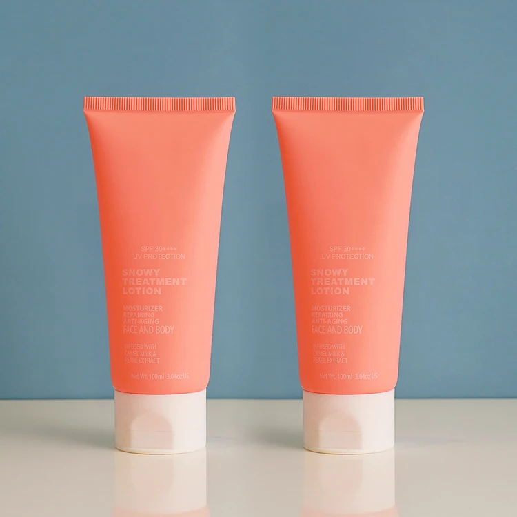 Wholesale 100 ml empty face wash packaging tube skin care packaging for lotion sunscreen with flap