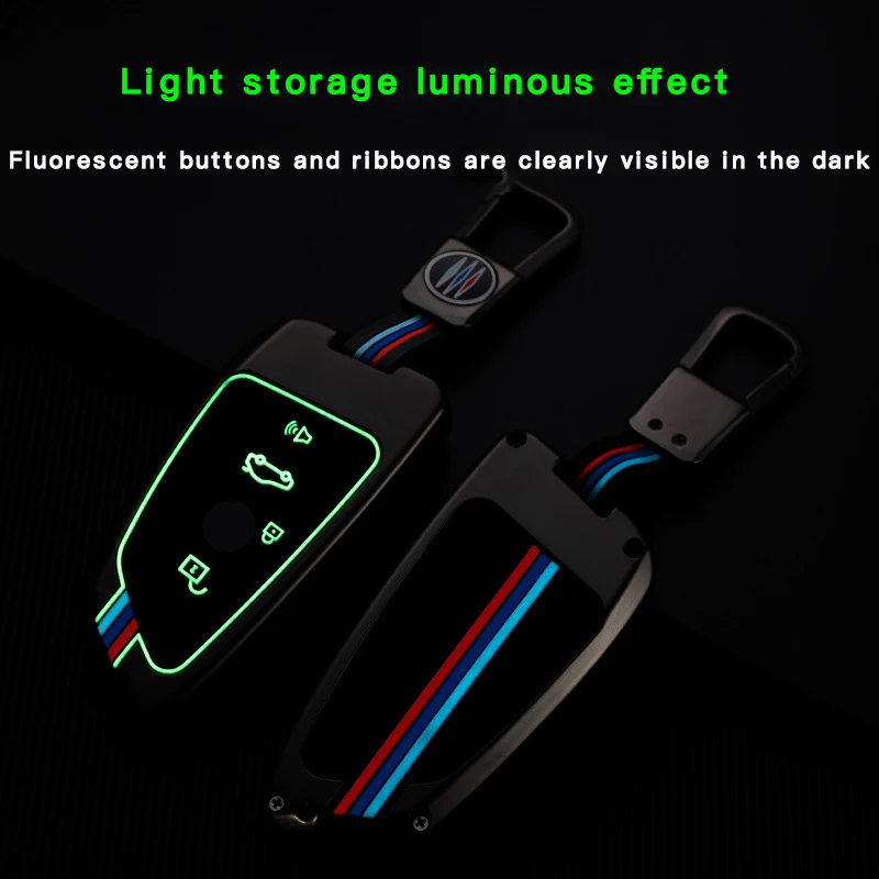 Factory Direct Custom Logo Car Key Holder High-End Buckle Protective 3 Button Remote Car Key Cover For BMWBMW