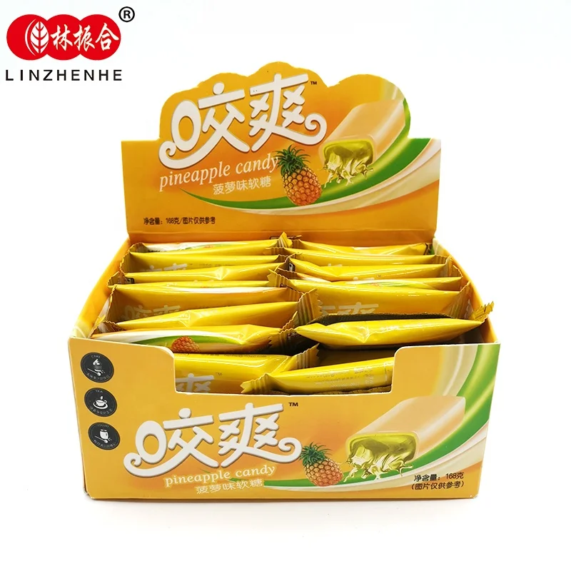 Wholesale High quality Pineapple Soft Candy Chewy Fudge Fruit Toffees Candy