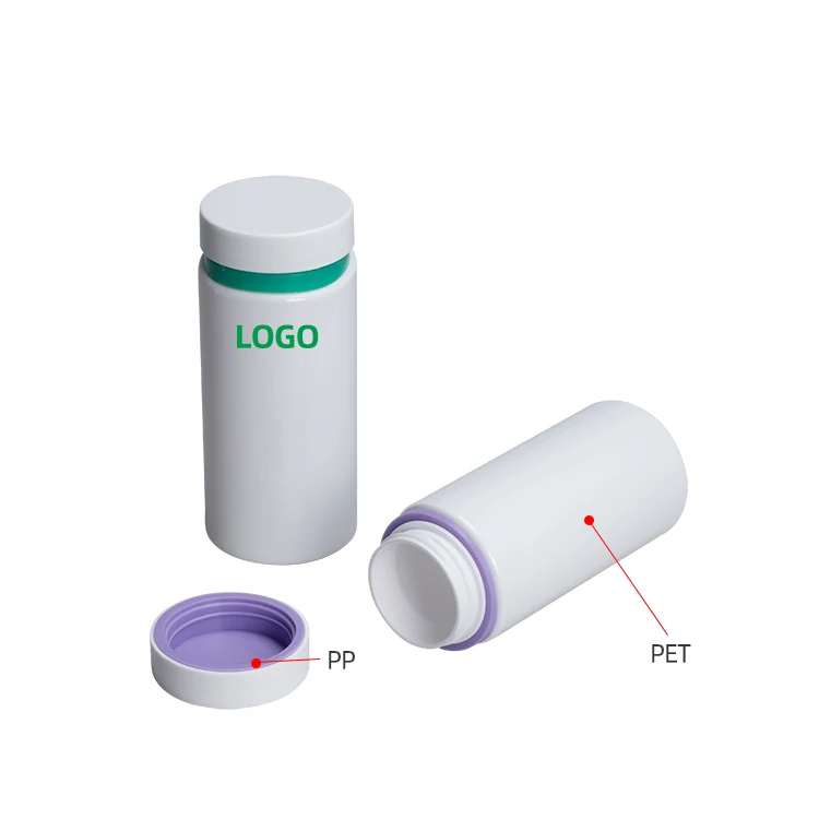 High Quality 100cc White Orange PET Plastic Pills Capsule Packaging Bottles