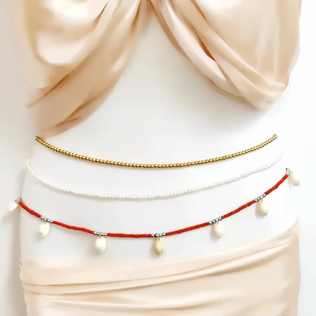Natural shell beach sexy waist beads multi-layer imitation pearl belly chain Fashion jewelry body chain