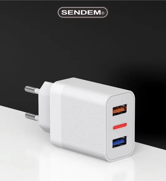 Оптовая цена OEM 2.4A быстрое зарядное устройство с двумя USB-портами универсальное дорожное Сетевое европейской вилкой для