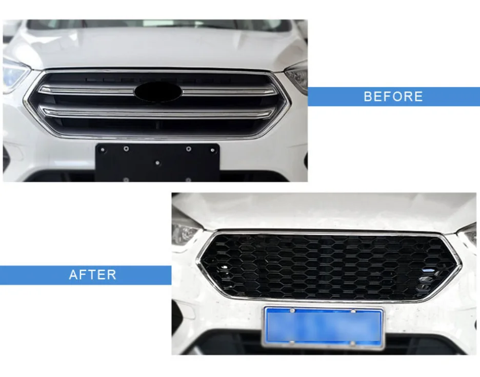 Automotive Parts Front Bumper Grille For Ford Kuga Upgrade Honeycomb Radiator Grille 2017-2018