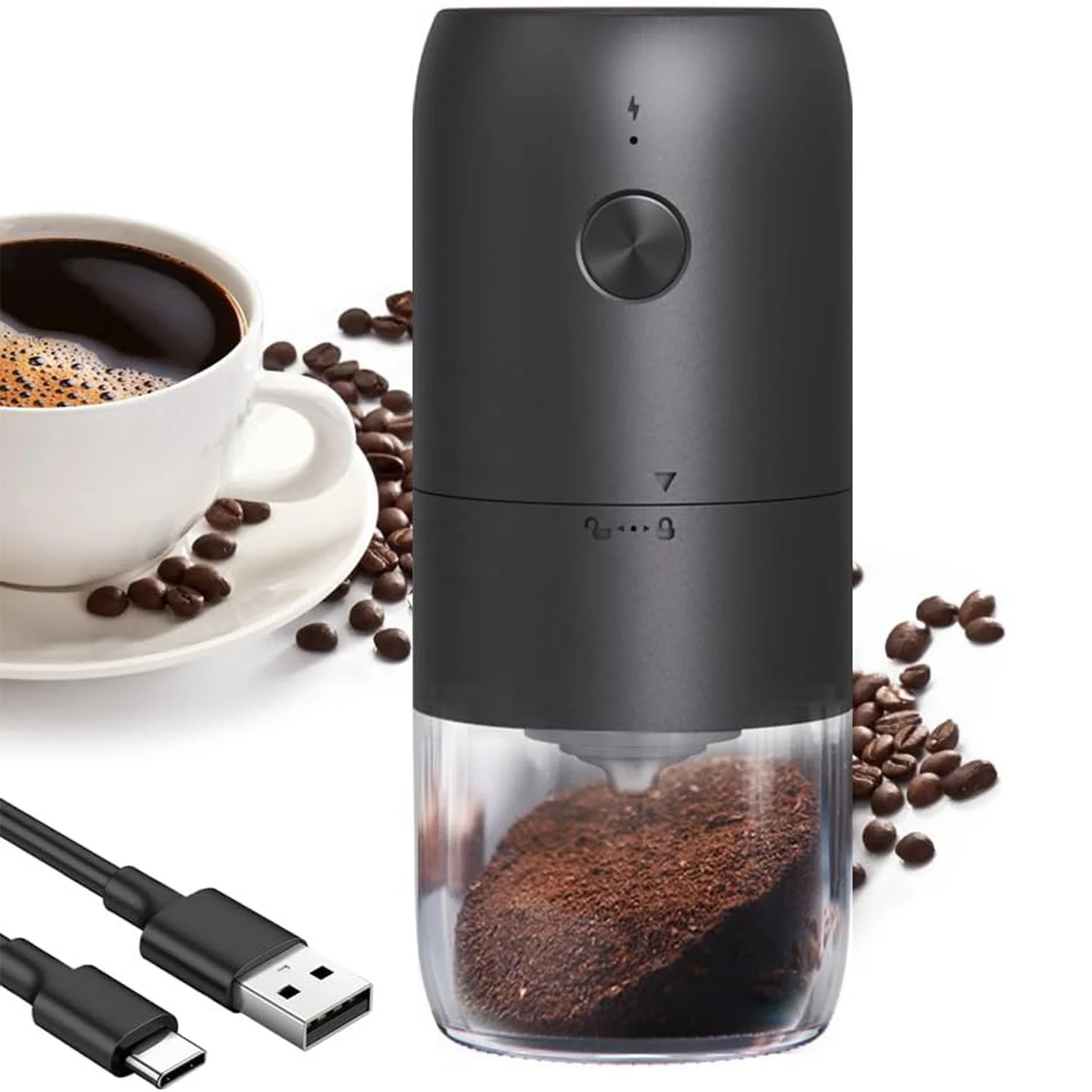 Premium Portable Mini Coffee Bean Grinder USB Rechargeable Electric Coffee Grinder with Multiple Grinding Setting