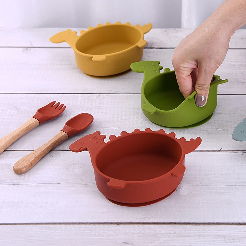 Lifetop Custom Baby Silicone Bowls with Suction Other Baby Feeding Products Cat Dinosaur Shape Baby Bowls