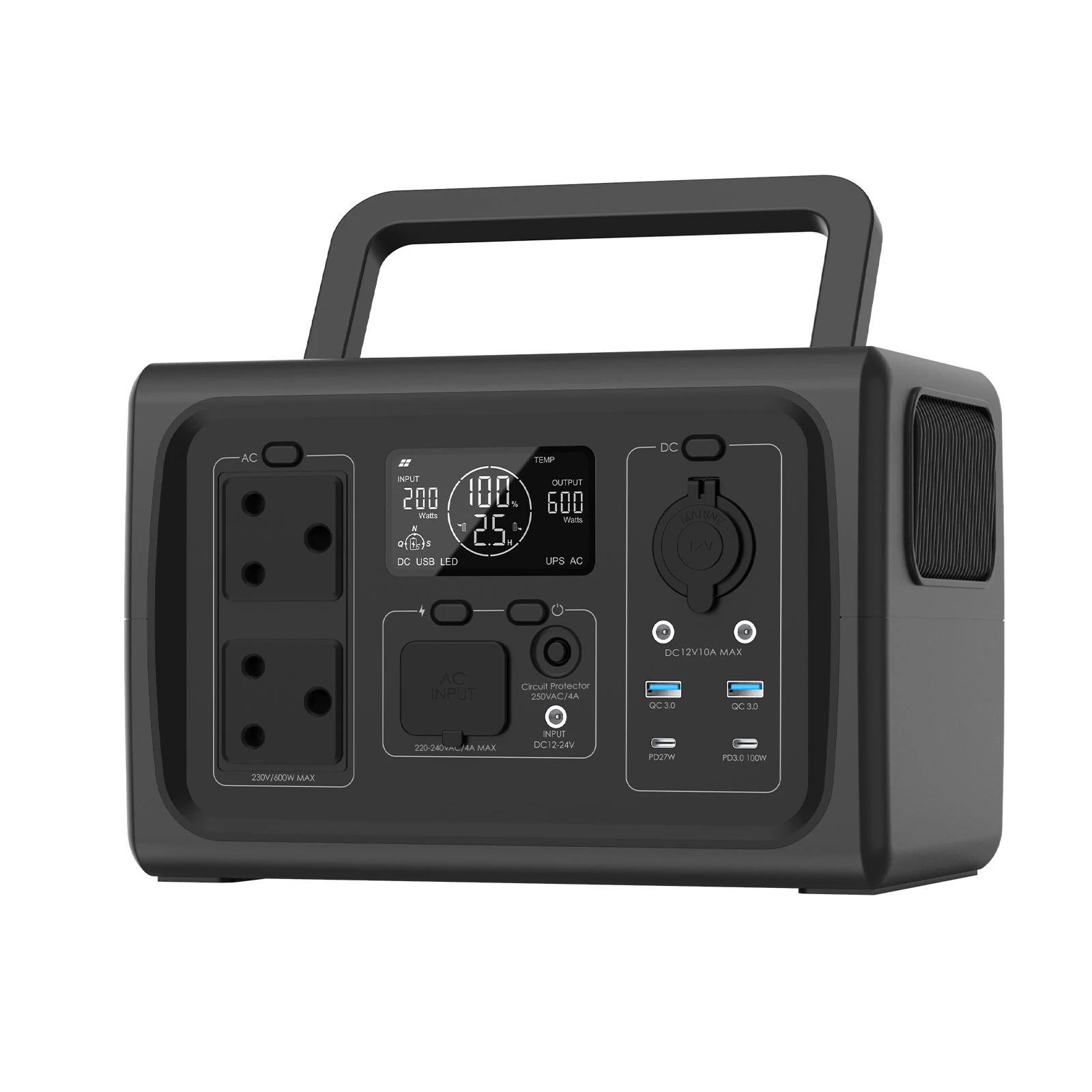 Bridna South Africa camping portable power station lifepo4 600w lithium battery UPS