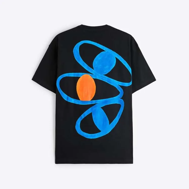 Korean fashion flame pattern men t shirts front contrast graphic prints t shirt