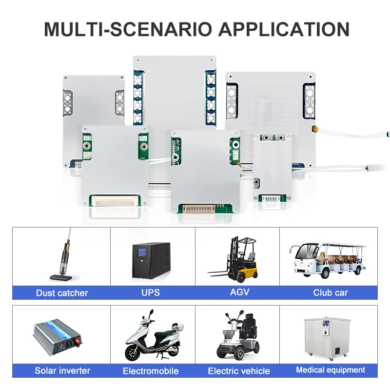 TDT 60A/70A/80A/100A 36V/48V/60V 10S-16S battery protection board Balance lithium 48V Lifepo4 BMS