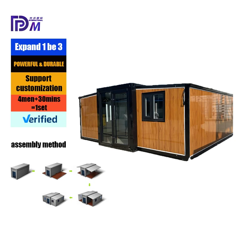China 20FT 40FT Luxury 3 bedroom Modular war rebuild Palestine house  Prefabricated Expandable Container House