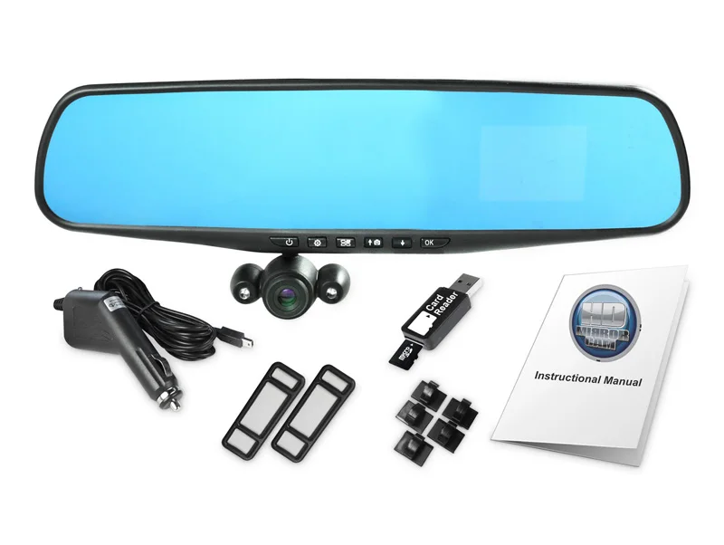 Q8 HD surveillance mirror camera car driving recorder car camera system with speaker multi-language car black box dash cam