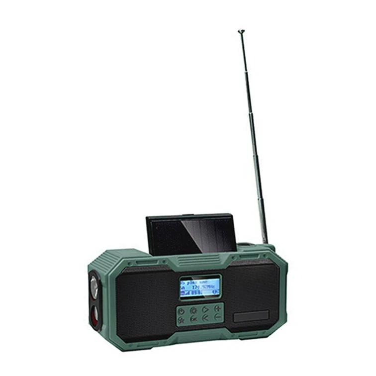 Multi Emergency Noaa Wb Radio Speakers Outdoor Waterproof Speaker With Powerful Flash Light