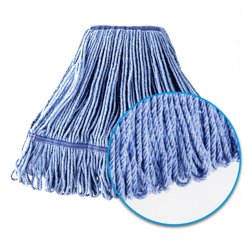 Jesun Commercial Industrial Grade Looped-End String Wet Dry Heavy Duty Cotton Mop Microfiber Cotton Wet Mop Cleaning Floor