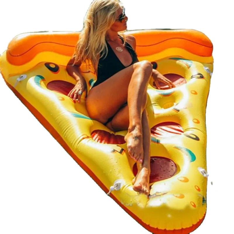 Customized Pvc Swimming Ring Personalized Pizza Swimming Pool Floating Inflatable Mattress