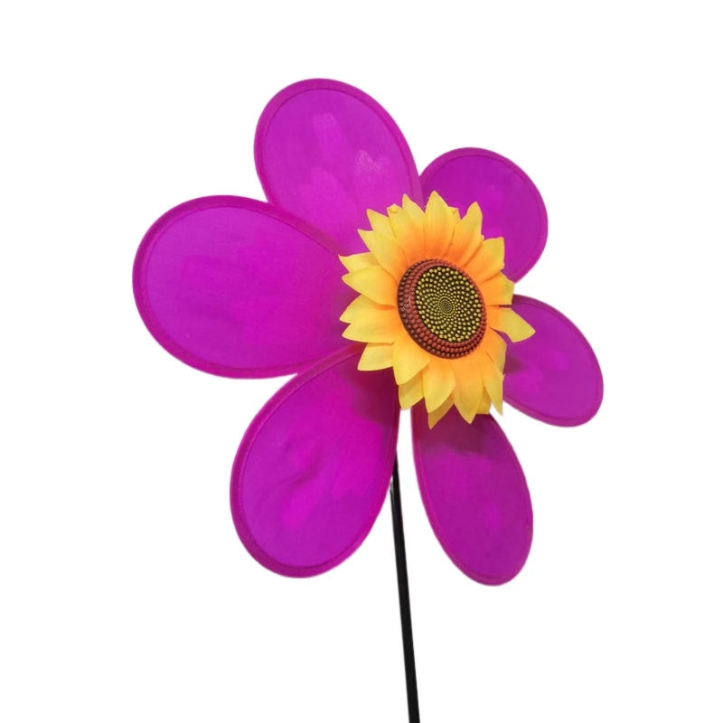 Plastic Decorative Pinwheel Fiberglass Pole Garden Outdoor Decoration Windmill
