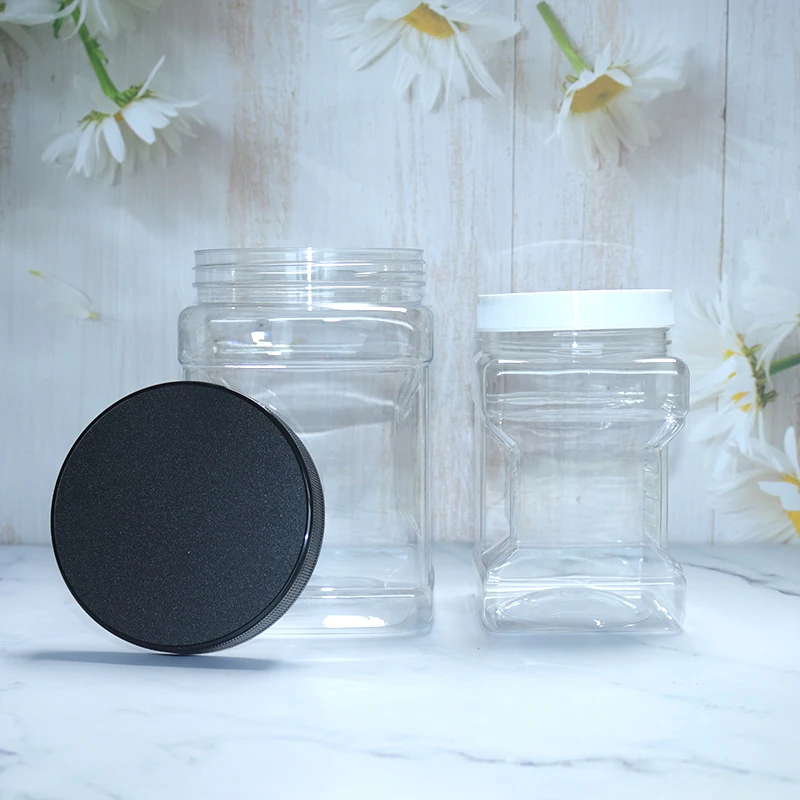 MAYSURE Custom Label 1000ml 1200ml 1500ml 1800ml 3000ml Clear Plastic Bottle Food Grade Storage Jars with Lid