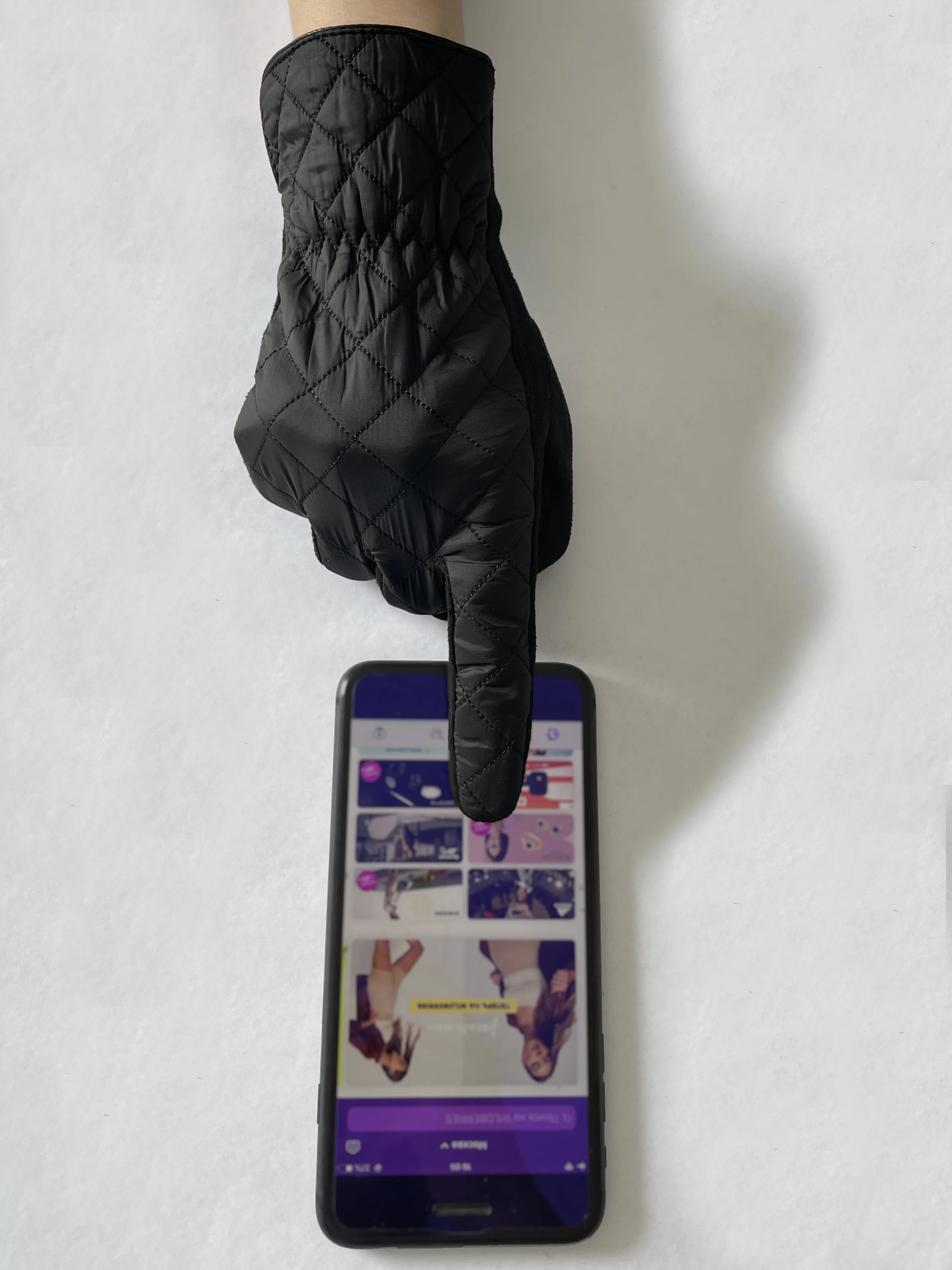 BSCI Manufacturer Custom Down Cloth Black Men Touch Screen Winter Thicken  Gloves