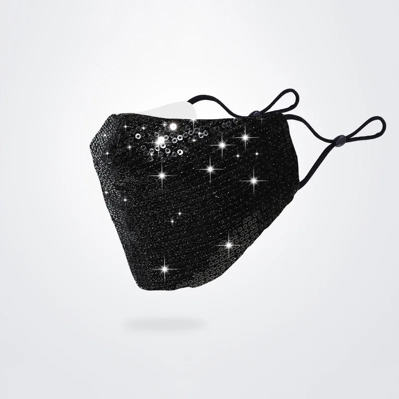 Fashion Sequin Custom design Face Maskes Girls Multi-color Sparkly Sequins Face Cover Nightclub Masquerade Maskes