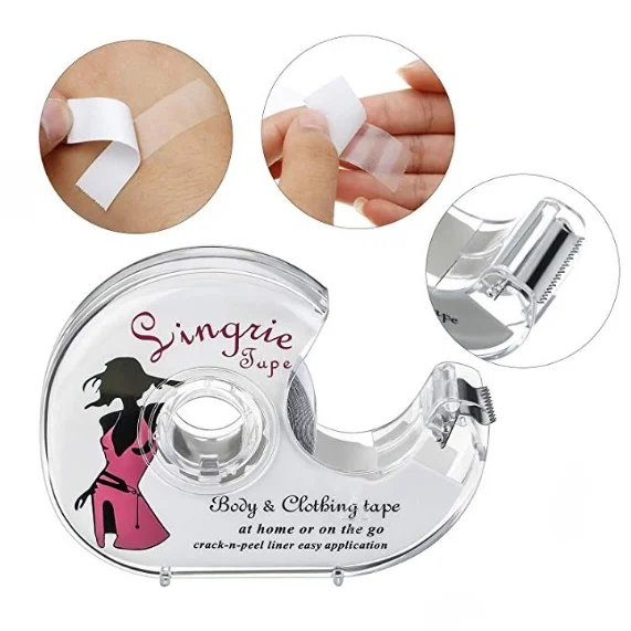 Free sample body invisible skin shoulder womens lingerie fashion adhesive double sided garment tape body clothing tape