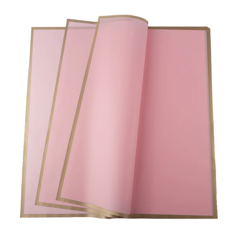 factory wholesale cheap price waterproof gold edges floral bouquet wrapping paper and ready to ship valentines floral paper bulk