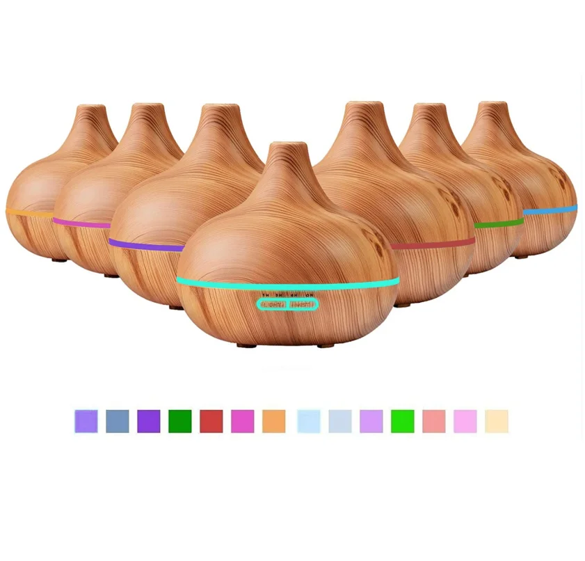 Wholesale Oil Diffuser Design Handmade Ceramic Real Wood Base Ceramic Aromatherapy Oak Wood Rubber wood 2021 Air Humidifier