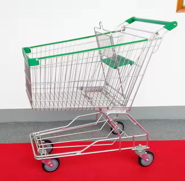 GuanRiver  customized  metal portable supermarket store shop shopping cart 100L cheap Asian shopping trolley