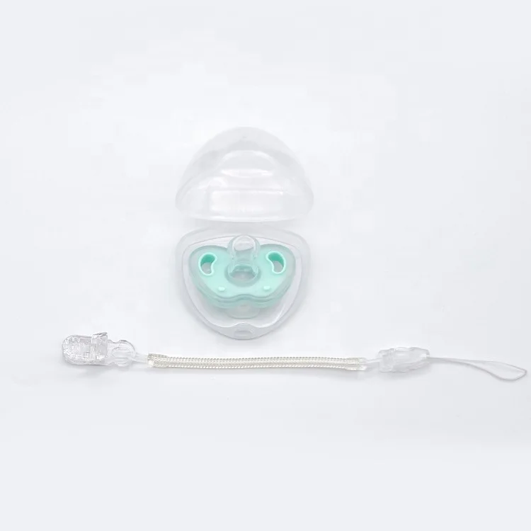 Ultra-Light Silicone Pacifier Symmetrical One-Piece Design BPA-Free Silicone Pacifier 0-6M for Newborn Baby