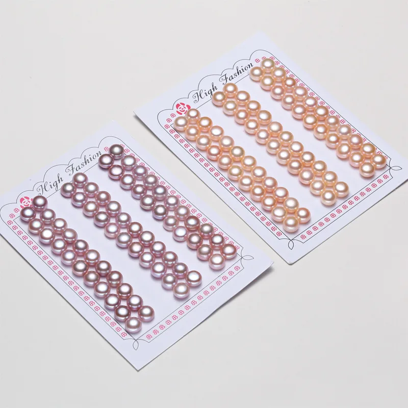3-13 mm A A A A+ natural genuine real Pearl One Hole half drilled freshwater round button shape HALF hole loose pearls