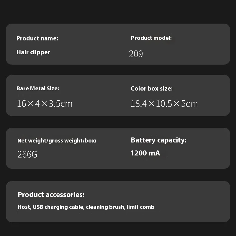 Fnctopgee 209 Professional Cordless Hair trimmer hair cutting machine For Men LCD display hair clipper clipper For Barber