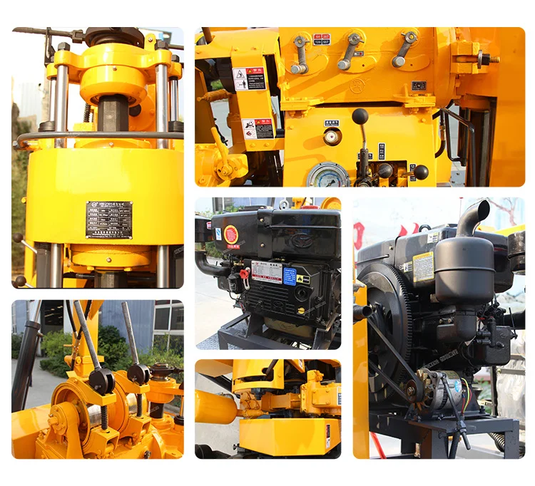 200m depth Bore Well Drilling Machine Price/with mud pump or air compressor
