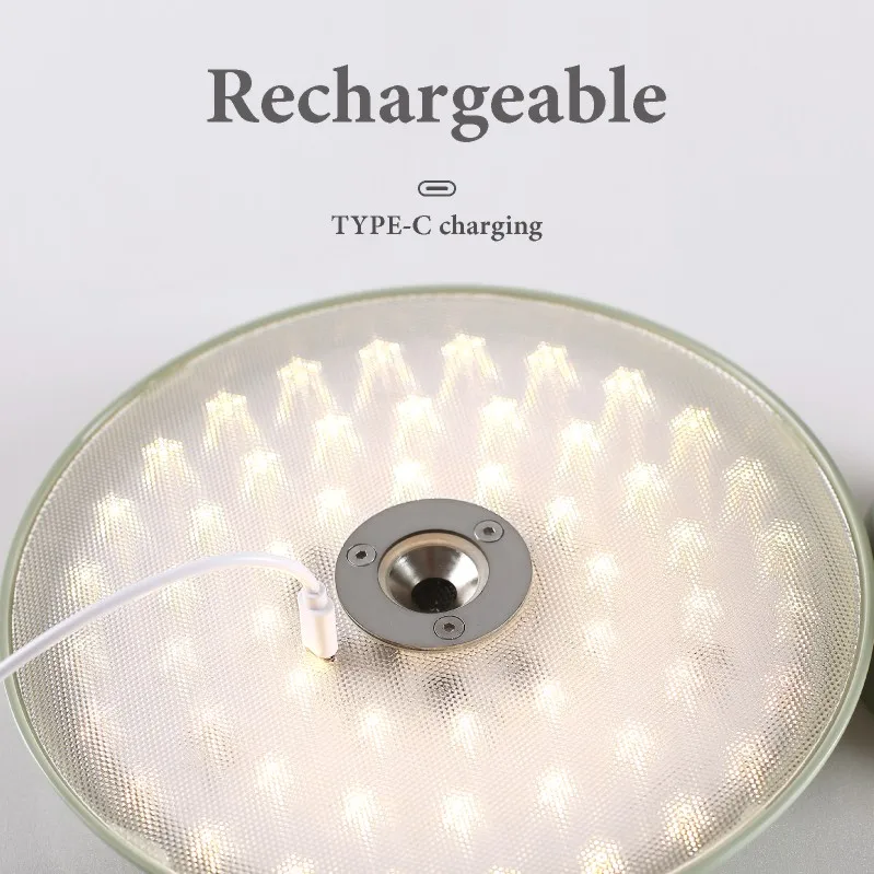 Modern Nordic LED Bedside Adjustable Top Touch Control Table Lamp Restaurant Dinner Light Cordless Hotel Rechargeable Table Lamp