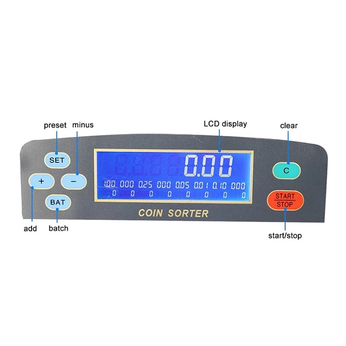 Min Coin Sorter coin counting machine LCD Display Automatic Coin Counter  show  Total Value