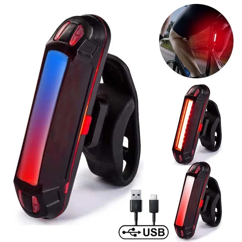 Wholesale  Hot Sale LED Night Riding Bicycle Tail Light USB Rechargeable  High Lumen Cycling  Rear Light