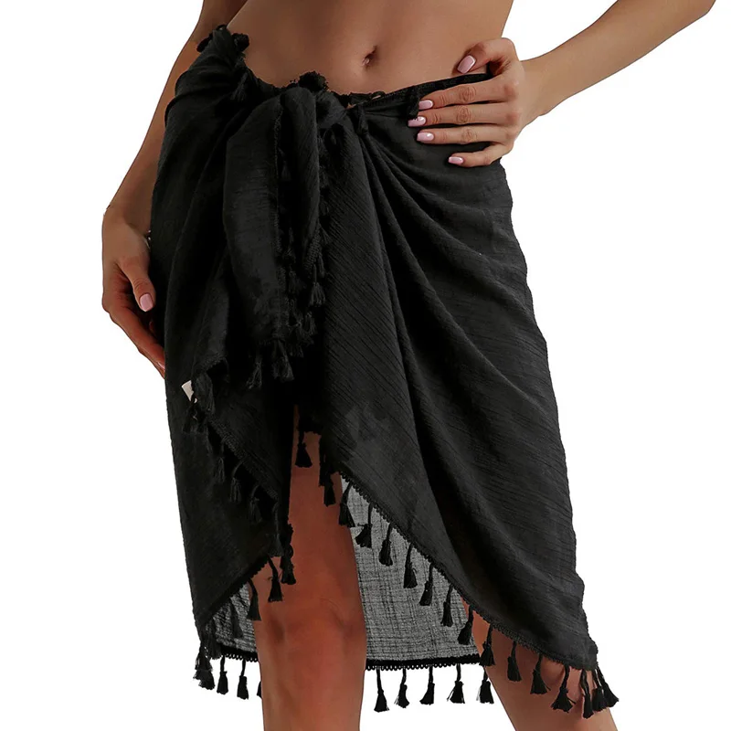 
Sexy Summer And Black Beachwear Swim Wear Cover Shorts White Ups Up Skirt One Size Beach Wrap Sarong Pareo Dress 