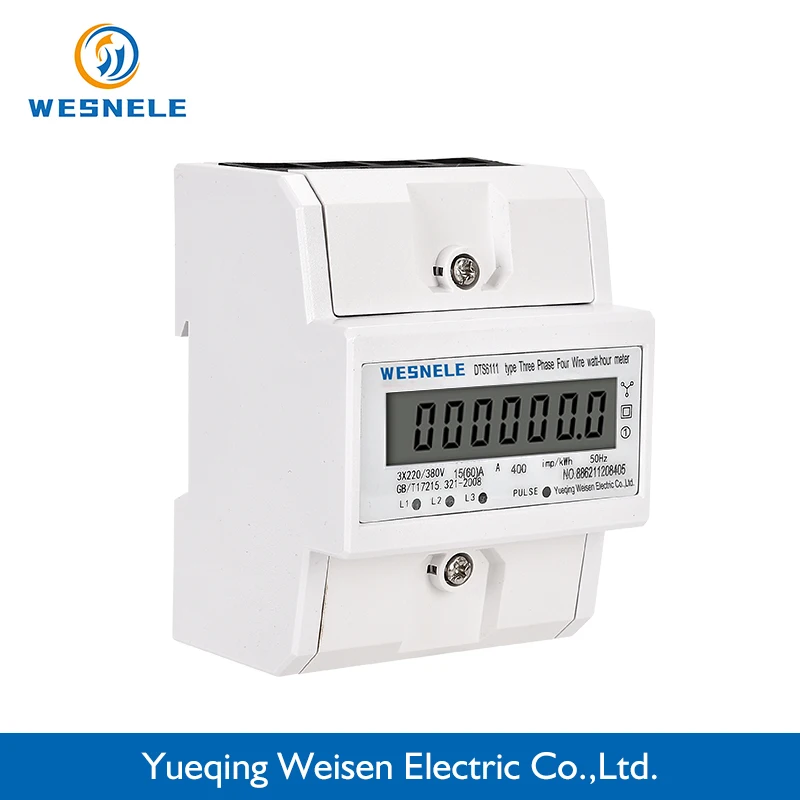 Трехфазный четырехпроводной ваттный счетчик электроэнергии измеритель потребления предоплата