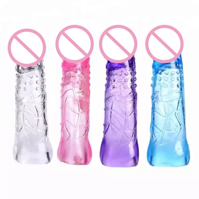 High quality reusable condoms extender for men wholesale penis sleeves extender cheap price crystal condom penis sleeve