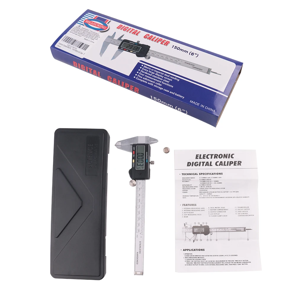 ready to ship 6 inch digital caliper 150mm Calliper Micrometer Digital Ruler Measuring Tool stock  promotion