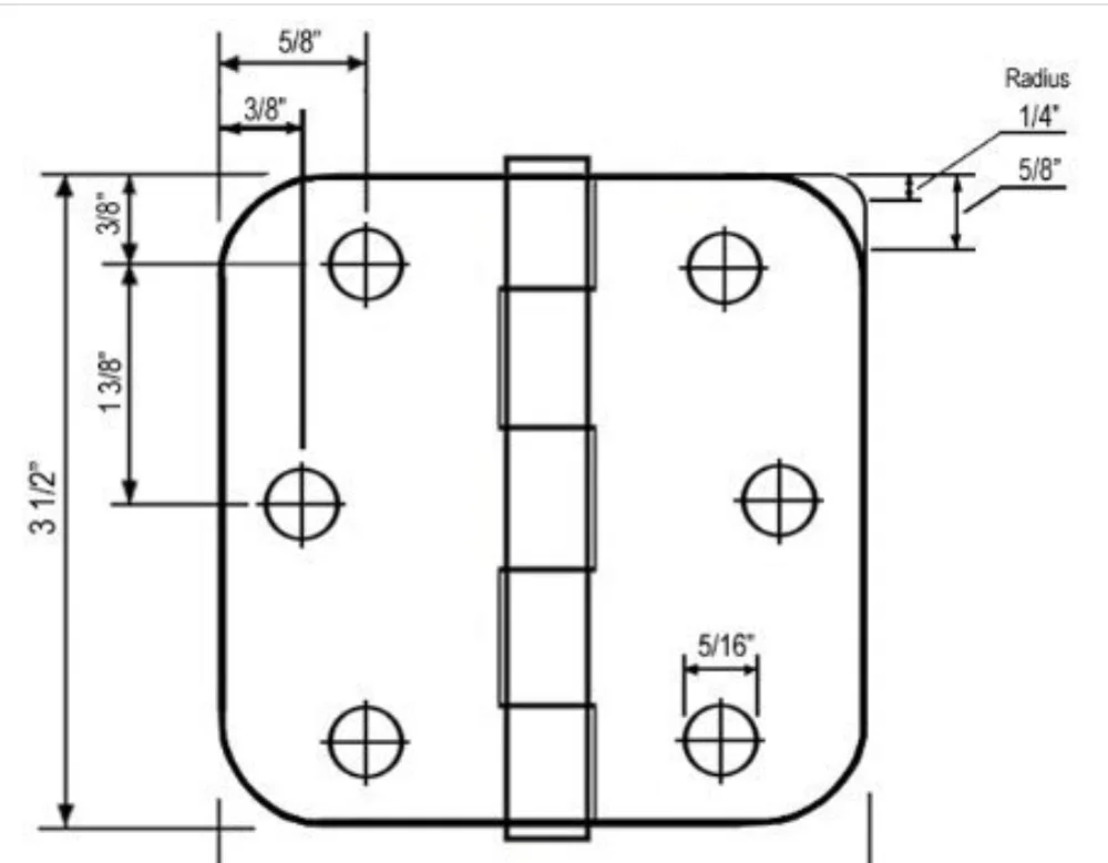 
North American Hot Sale High Quality Factory Lowest Price SUS304 Material Hinge Furniture Hinge ANSI GRADE 3 
