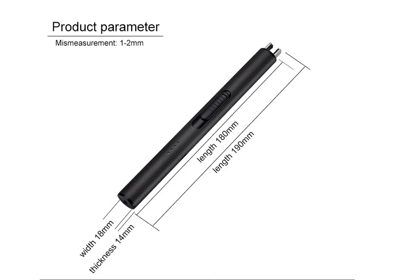Electric Lighter Windproof Candy Color Kitchen Outdoor Aromatherapy Candle Lighter with Custom Printing